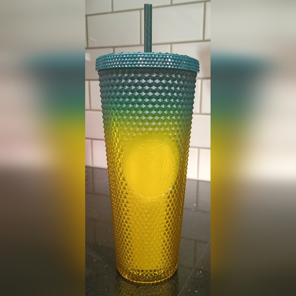 Starbucks Blue and Yellow Textured Tumbler